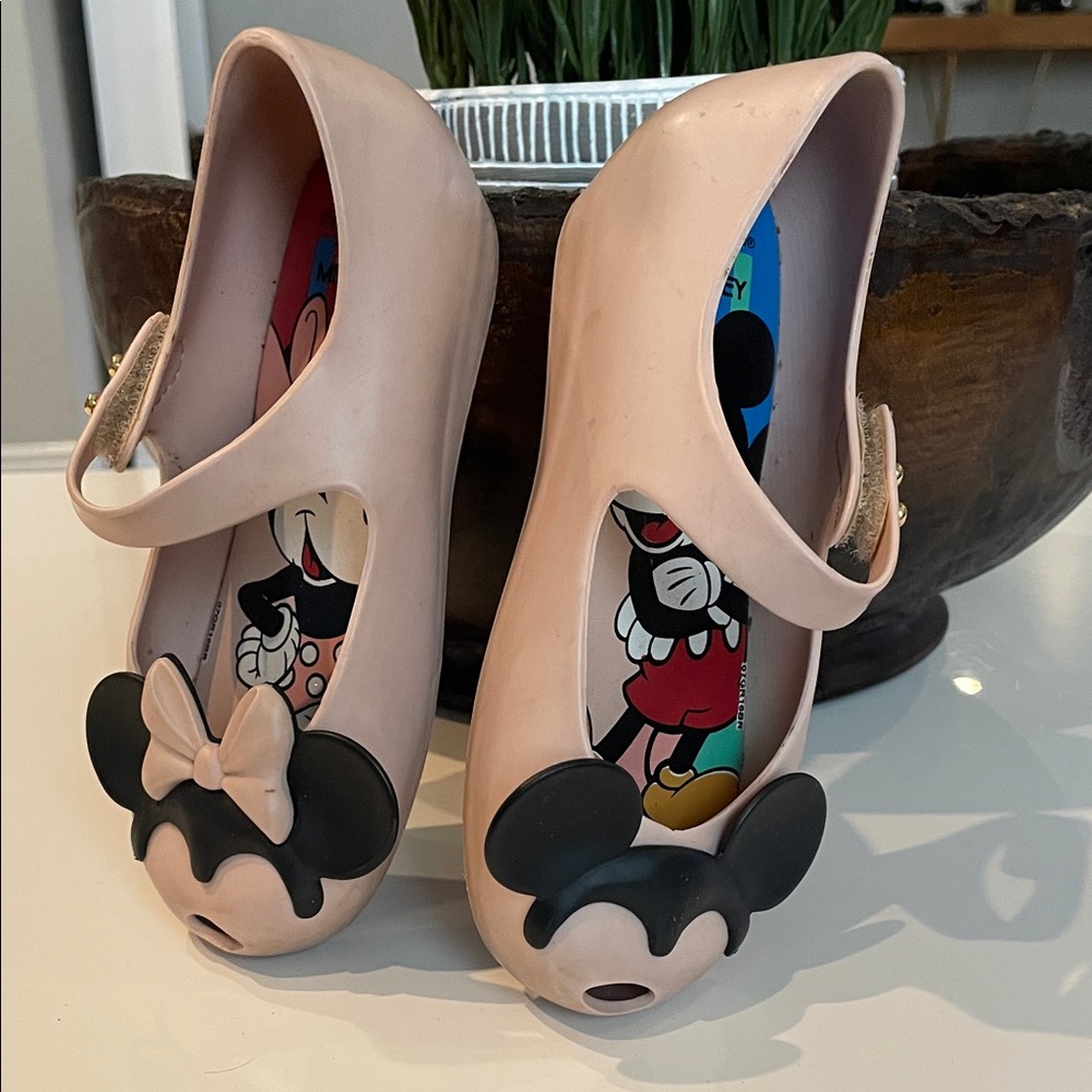 Mini Melissa Pink and Black Kids Sandals